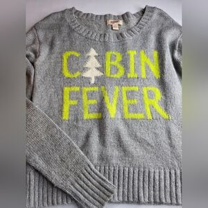 Arizona Size S Cabin Fever Sequin Winter Tree Sweater Fall Gray 2915-U